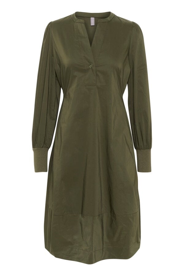 Antoinett Rib Dress in Burnt Olive Dress Culture