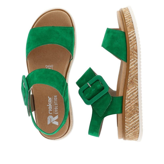 Casual Sandal with Square Buckle in Green - Renaissance Boutiques Ireland