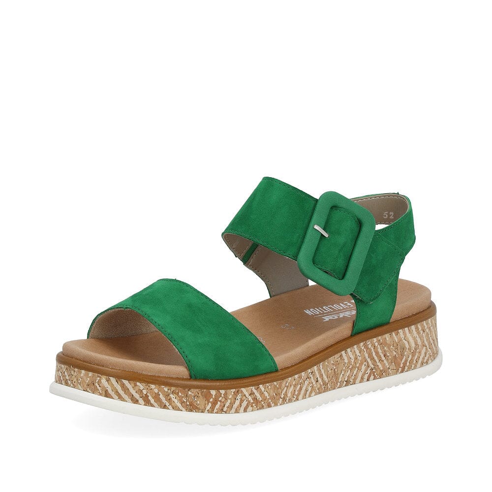 Casual Sandal with Square Buckle in Green - Renaissance Boutiques Ireland