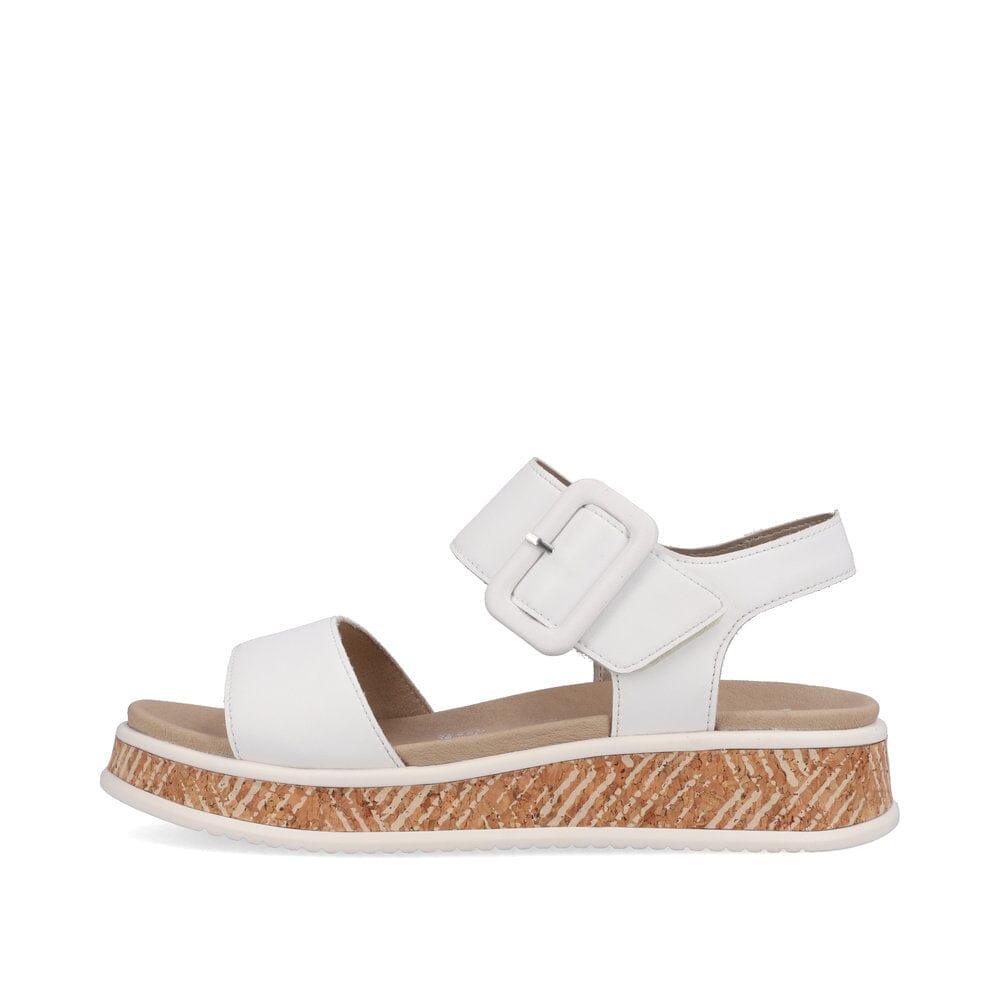 Casual Sandal with Square Buckle in White - Renaissance Boutiques Ireland