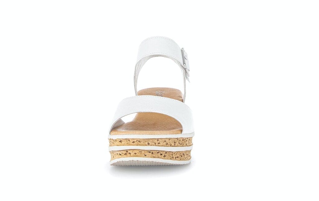 Chunky Cork Sole Sandal with Square Buckle in White Sandal Gabor 