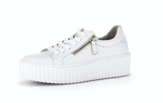 Chunky Sole Sneakers with Zipper in White Sneaker Gabor 
