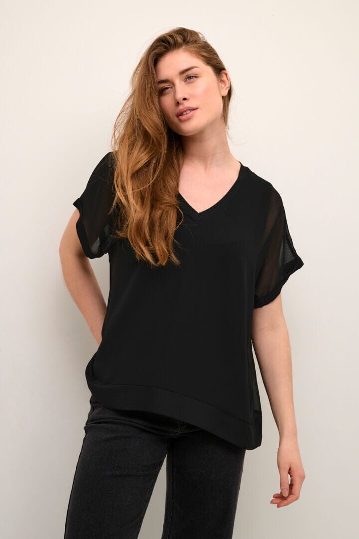 Cheila Chiffon Blouse in Black Blouse Culture