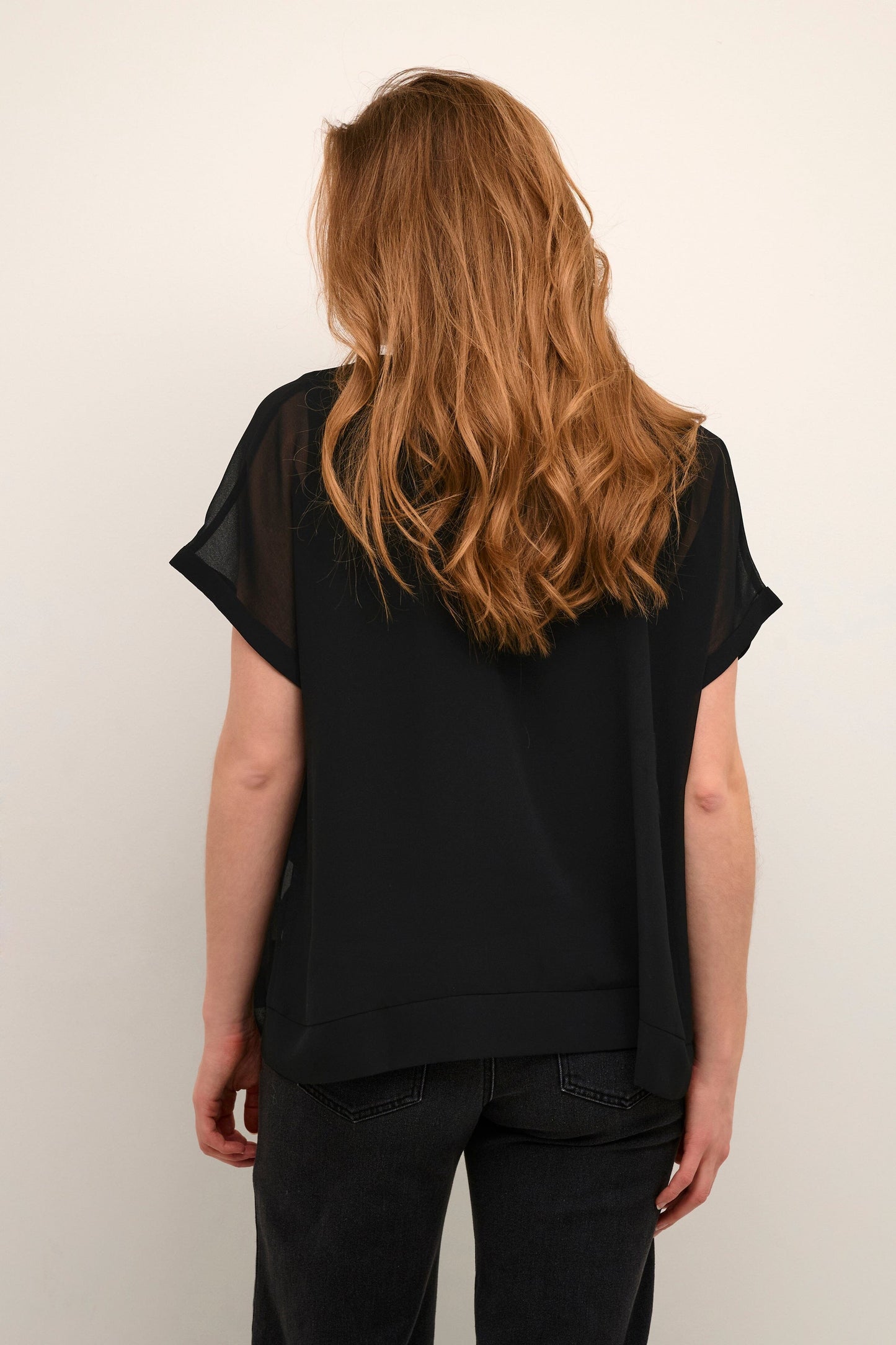 Cheila Chiffon Blouse in Black Blouse Culture