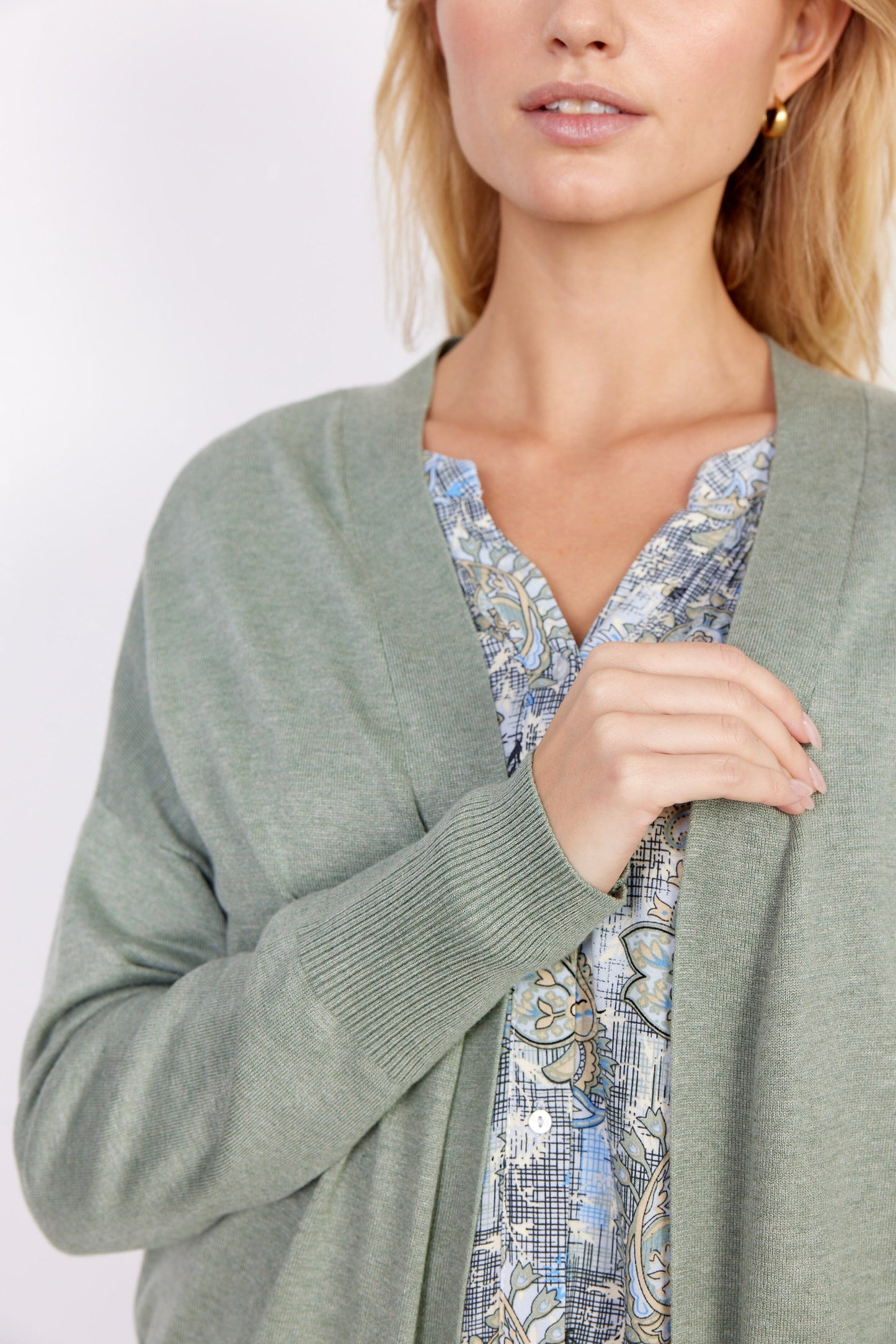 Dollie Cardigan in Moss Green Melange Cardigan Soyaconcept