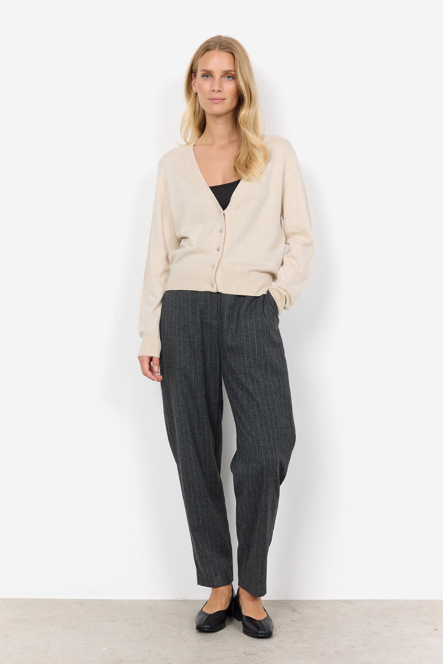 Dollie Cream Melange Cardigan Cardigan Soyaconcept