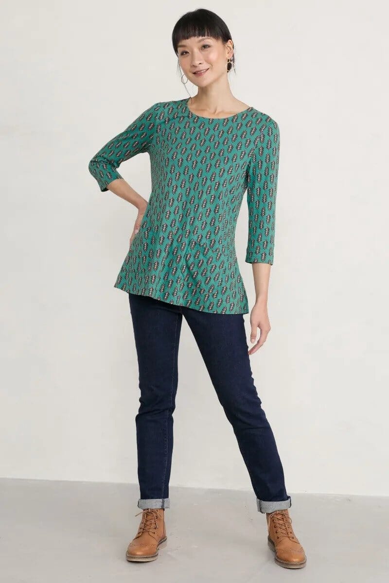 Drawing Book Long Sleeve Top in Green Top Seasalt