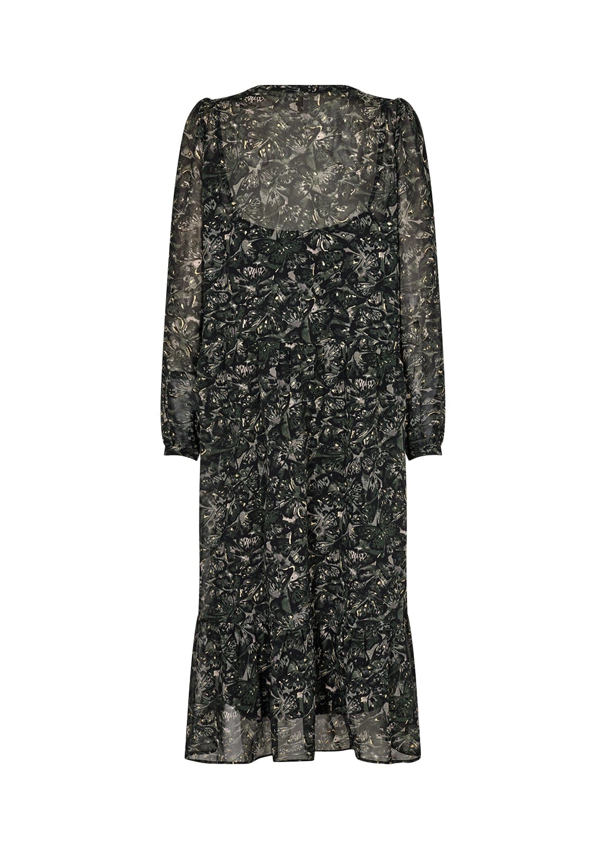 Hedda Long Sleeve Dress in Army Green Combi Dress Soyaconcept