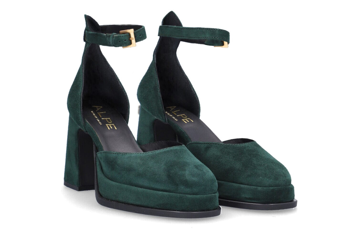 Idanna High Heel Suede Shoe in Green Footwear ALPE