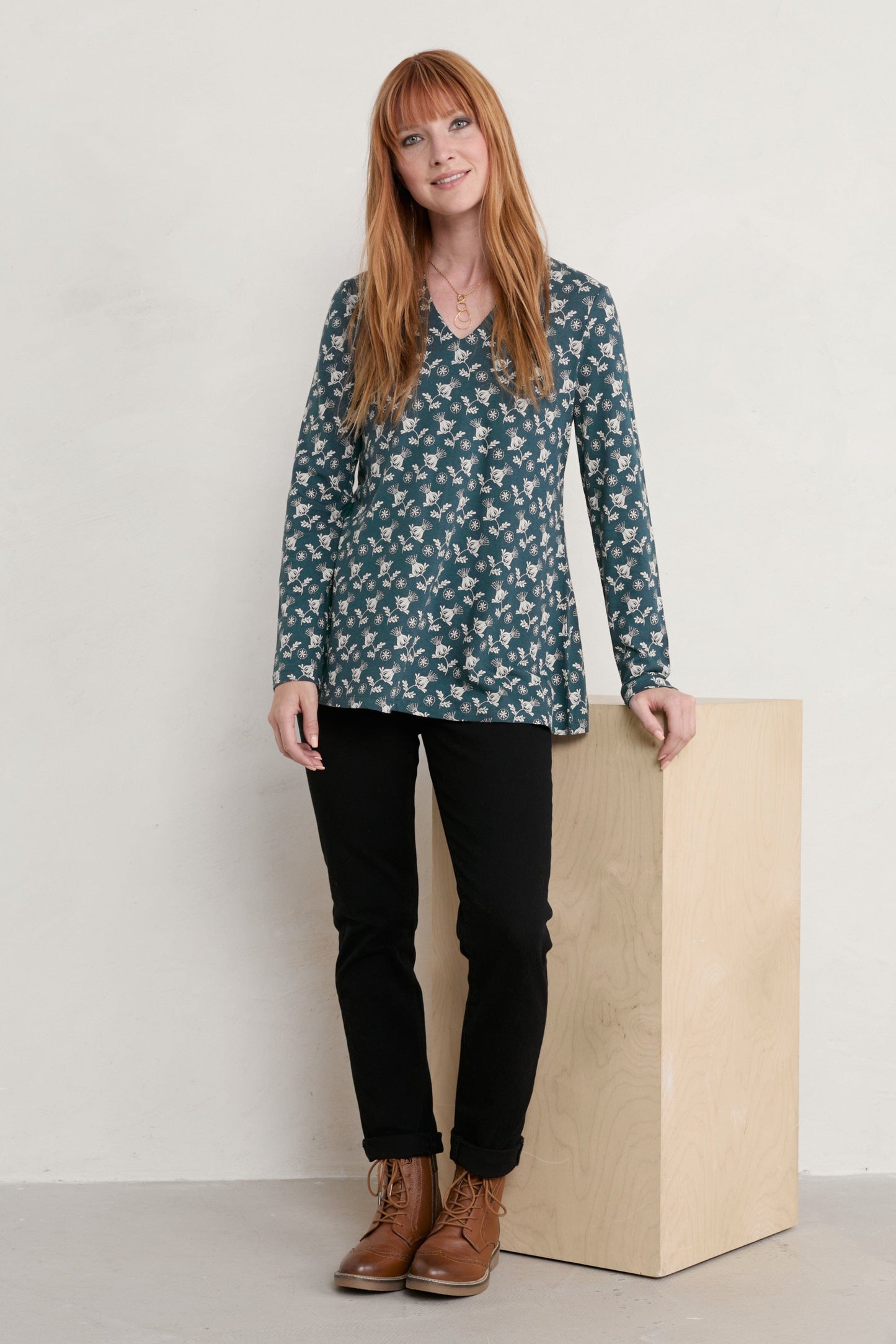 Janey Long Sleeve Top in Deep Teal Top Seasalt