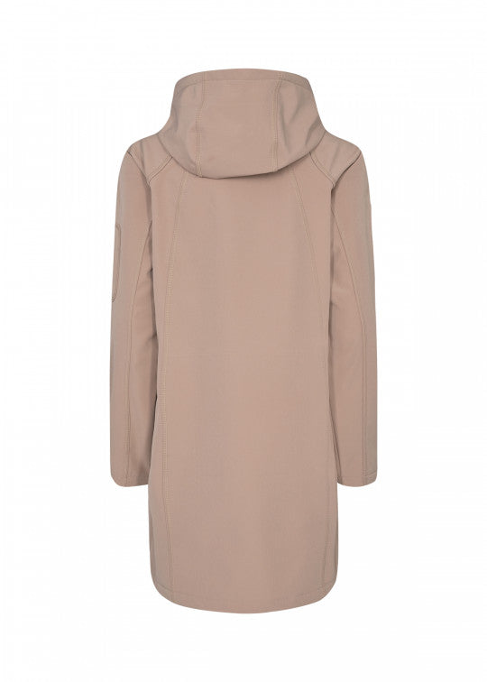 Julla Long Raincoat in Stucco Brown Jacket Soyaconcept