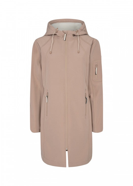 Julla Long Raincoat in Stucco Brown Jacket Soyaconcept