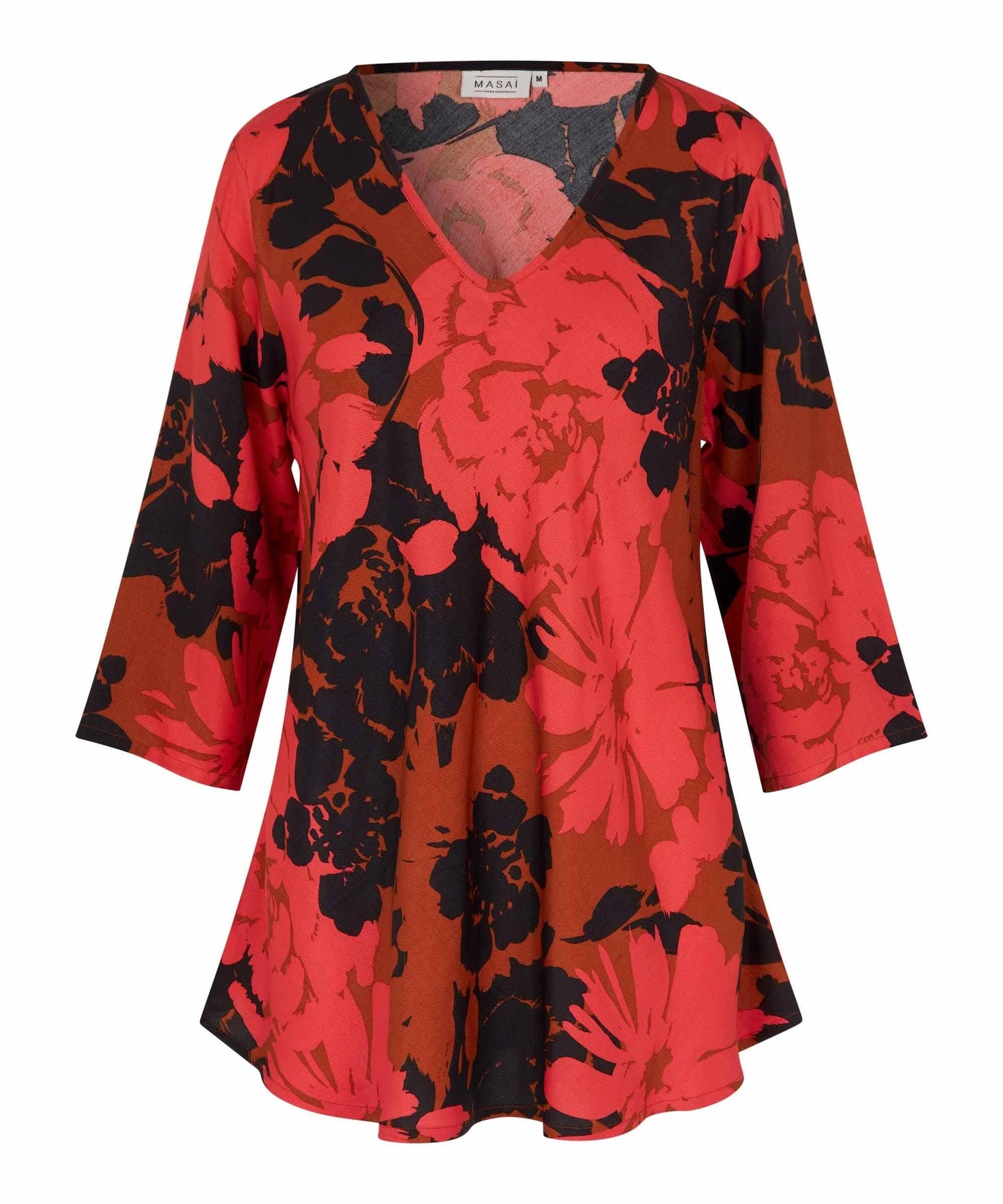 Kata 3/4 Sleeve Top in Picante Top Masai