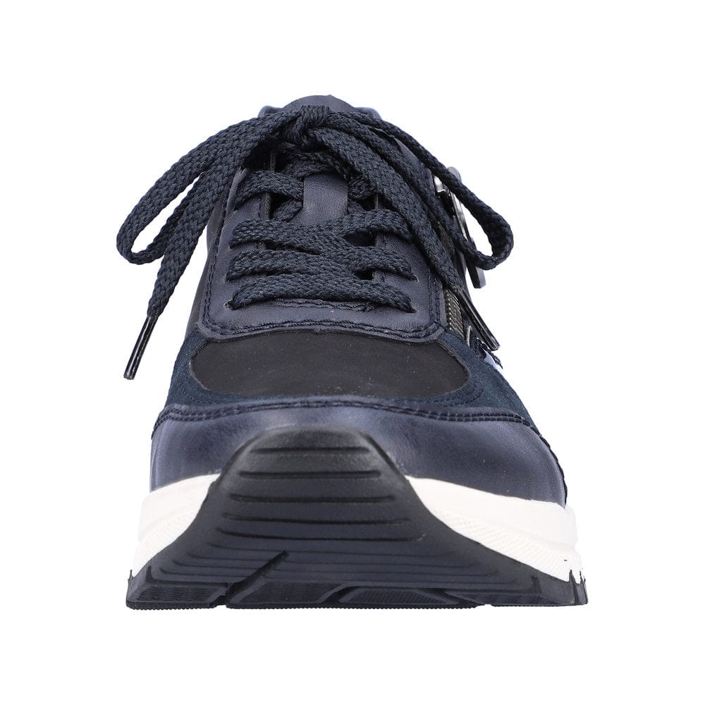Lace-up Sneaker with Zipper in Navy Combi Footwear Rieker