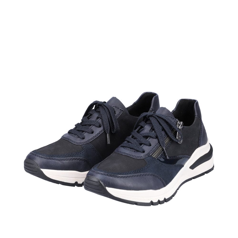 Lace-up Sneaker with Zipper in Navy Combi Footwear Rieker