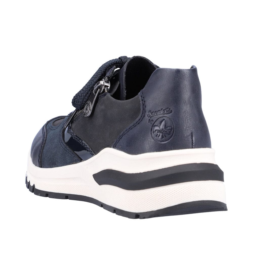 Lace-up Sneaker with Zipper in Navy Combi Footwear Rieker