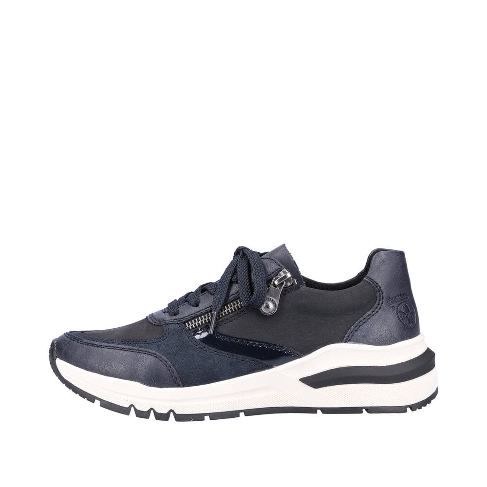 Lace-up Sneaker with Zipper in Navy Combi Footwear Rieker