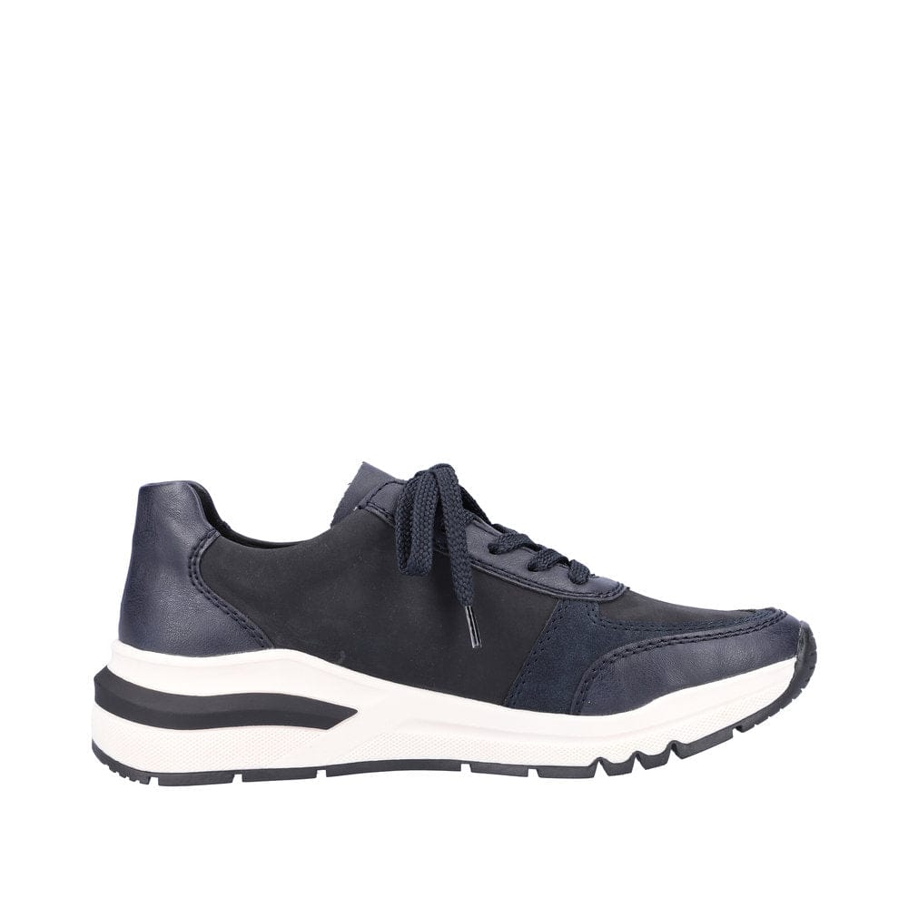 Lace-up Sneaker with Zipper in Navy Combi Footwear Rieker
