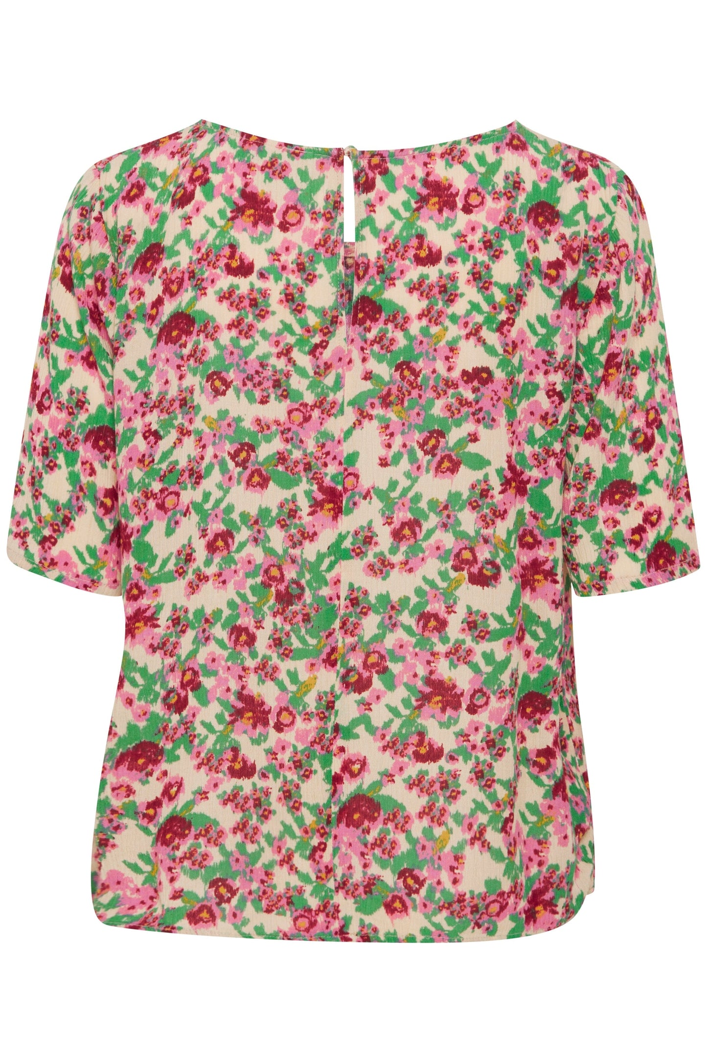 Marrakech Blouse in Raspberry Wine Flower Red Blouse Ichi