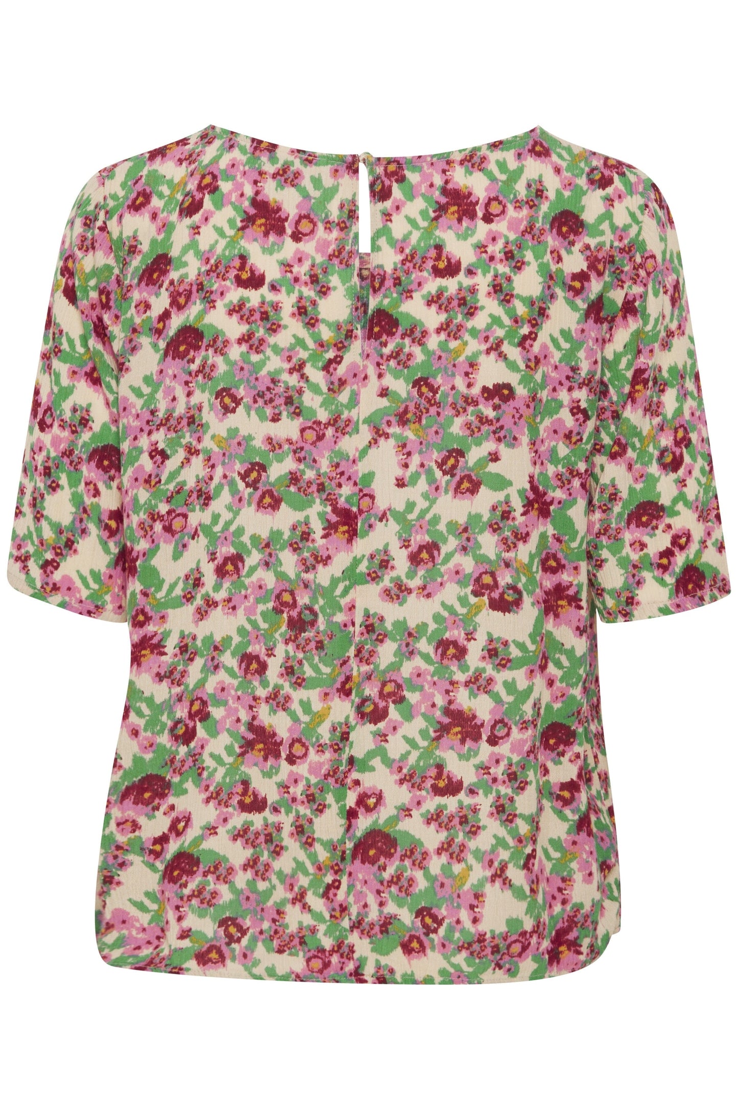 Marrakech Blouse in Raspberry Wine Flower Red Blouse Ichi