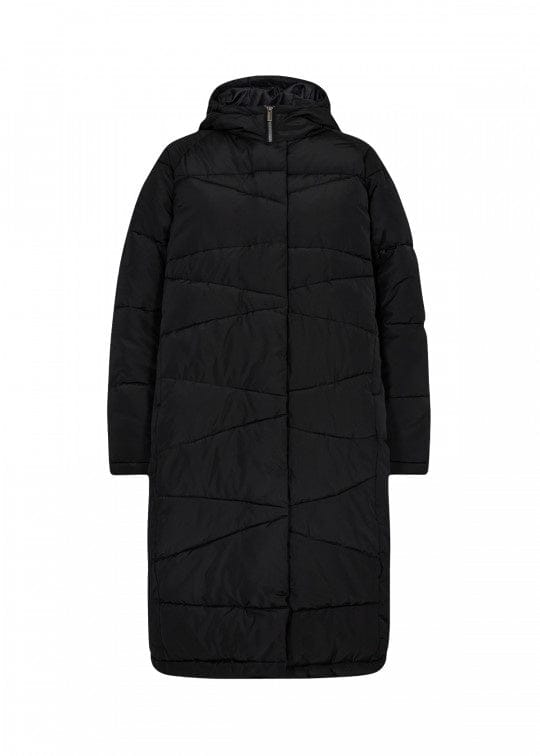 Nina Puff with Diagonal Pattern Jacket in Black Jacket Soyaconcept