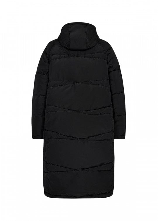 Nina Puff with Diagonal Pattern Jacket in Black Jacket Soyaconcept