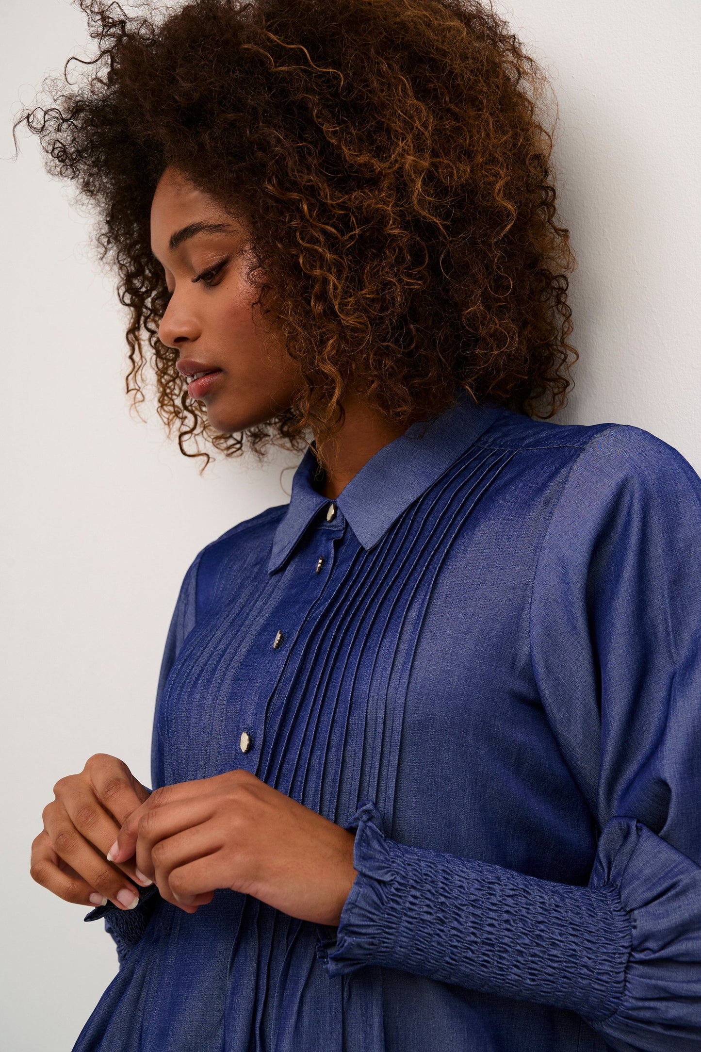 Olly Blouse in Blue Wash Blouse Culture