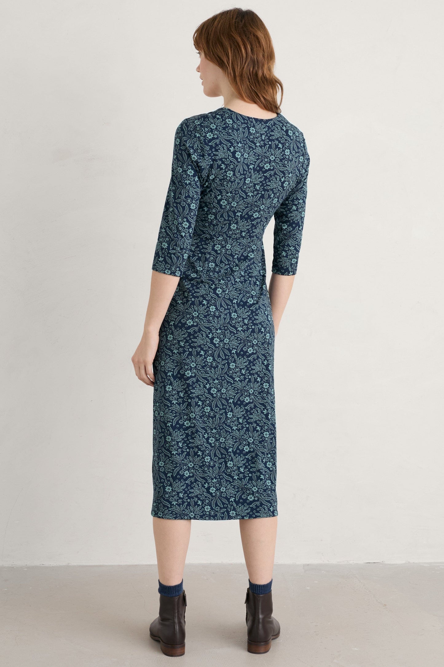 Seed Packet Dress in Breon Leaves Lichen Dress Seasalt