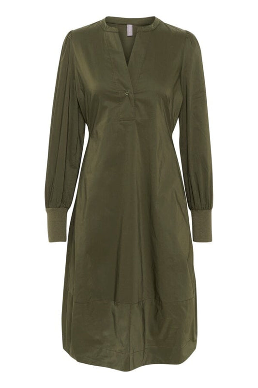 Antoinett Rib Dress in Burnt Olive Dress Culture 