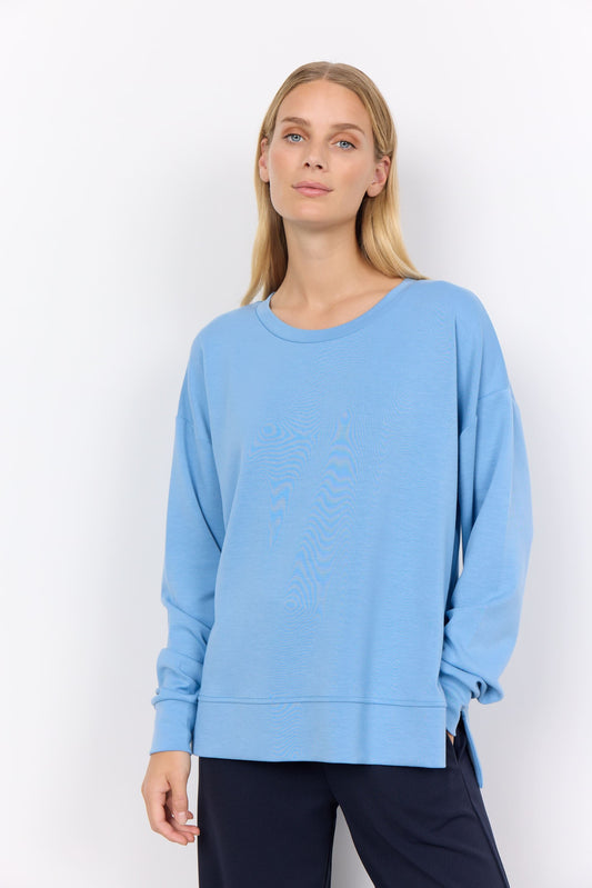 Banu Long Sleeve Sweatshirt in Crystal Blue Sweatshirt Soyaconcept 