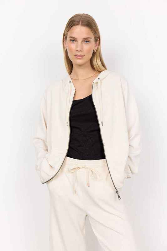 Banu Sweatshirt with Zipper in Cream Sweatshirt Soyaconcept 