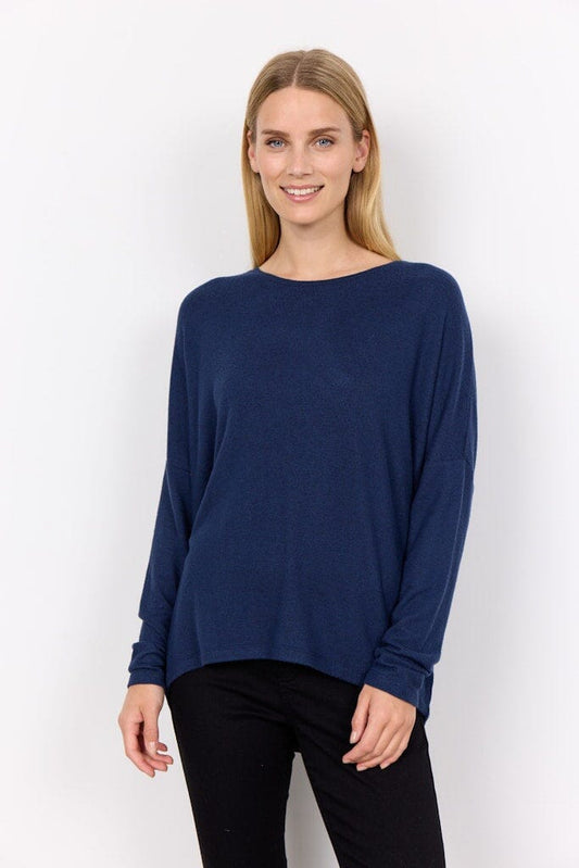 Biara Blouse in Blue Iris Melange Blouse Soyaconcept 