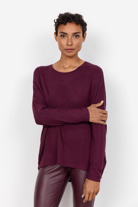 Biara Blouse in Wine Melange Blouse Soyaconcept 