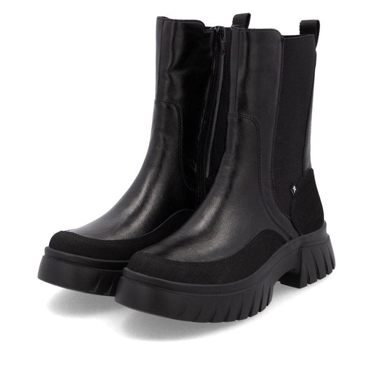 Chelsea Boots with Side Zipper in Black Footwear Rieker 