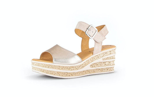 Chunky Cork Sole Sandal with Ankle Strap in Pink Sandal Gabor 