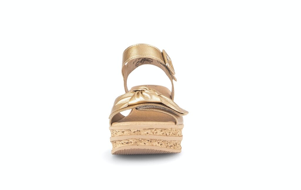 Chunky Cork Sole Sandal with Square Buckle in Gold Sandal Gabor 