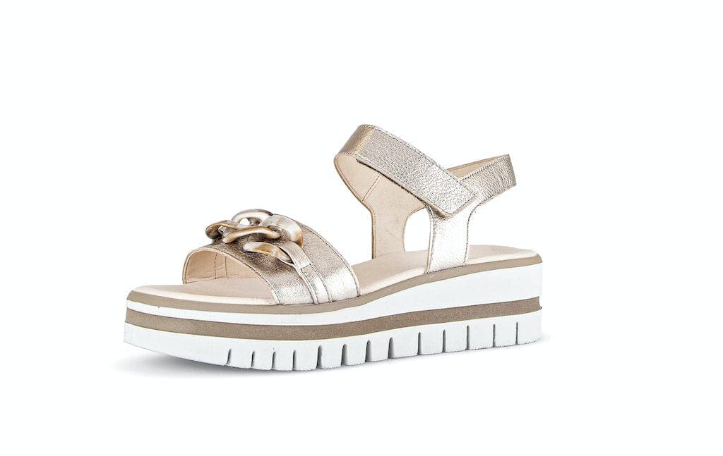 Chunky Sole Sandal with Chain Detail in Gold Sandal Gabor 