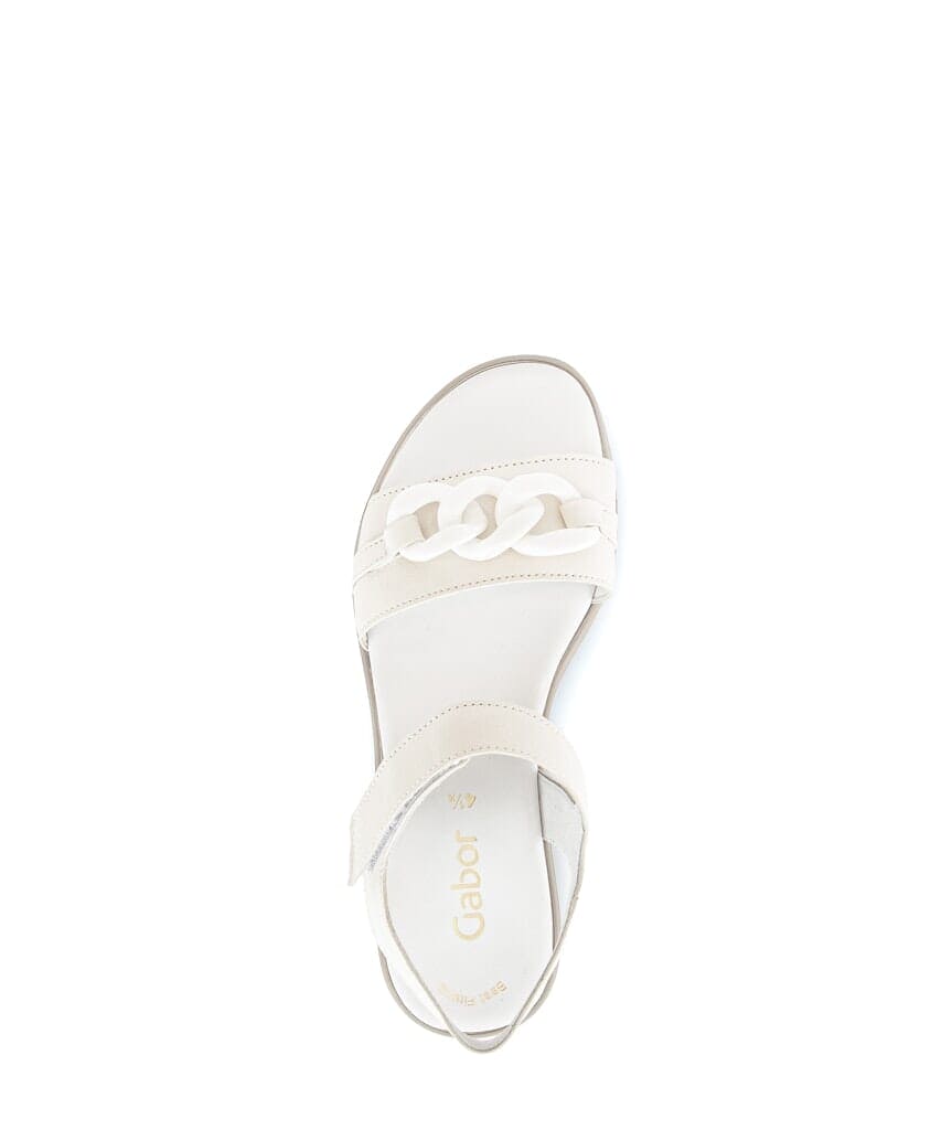 Chunky Sole Sandal with Chain Detail in White Sandal Gabor 