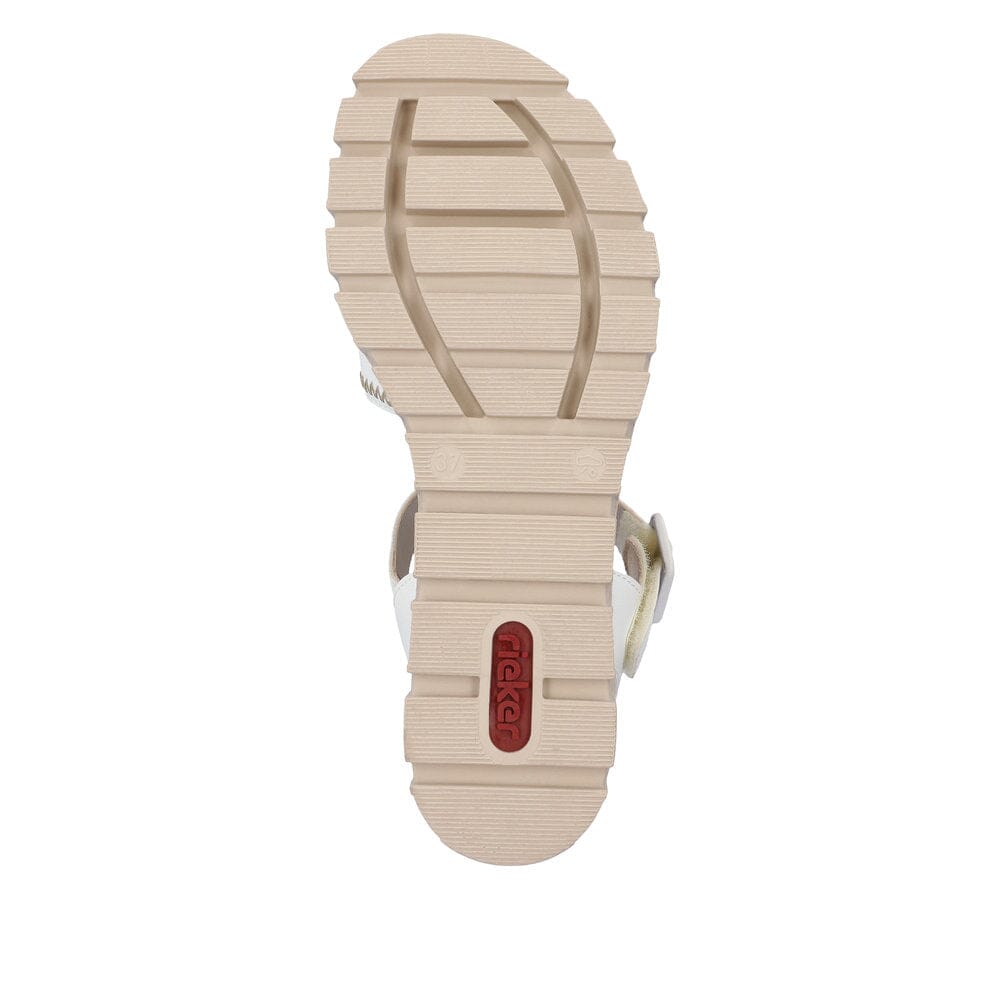 Chunky Sole Sandals with Square Buckle in White - Renaissance Boutiques Ireland