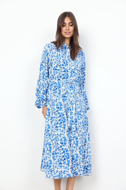 Doha Dress in Crystal Blue Combi Dress Soyaconcept 