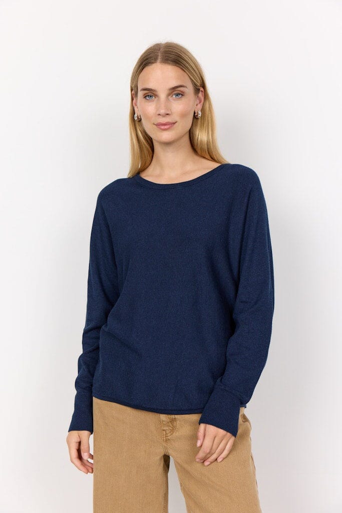 Dollie Pullover in Blue Iris Melange Pullover Soyaconcept 