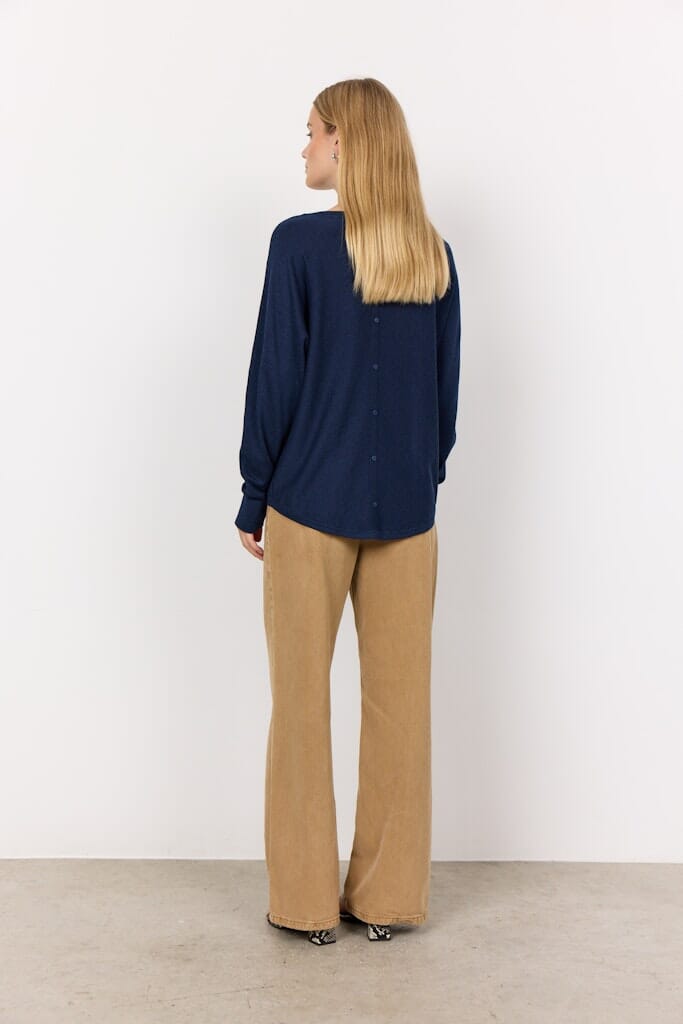 Dollie Pullover in Blue Iris Melange Pullover Soyaconcept 