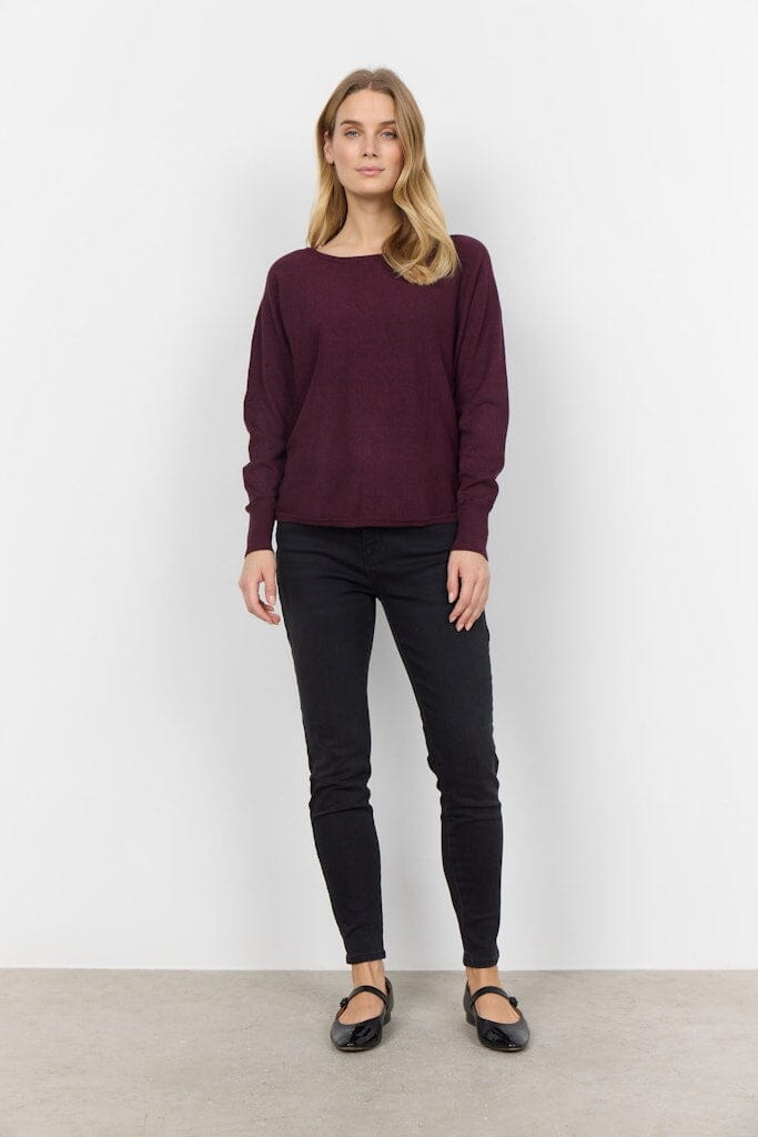 Dollie Pullover in Wine Melange Pullover Soyaconcept 