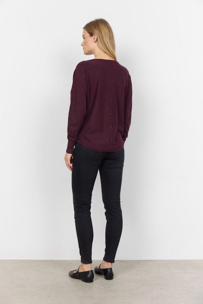 Dollie Pullover in Wine Melange Pullover Soyaconcept 