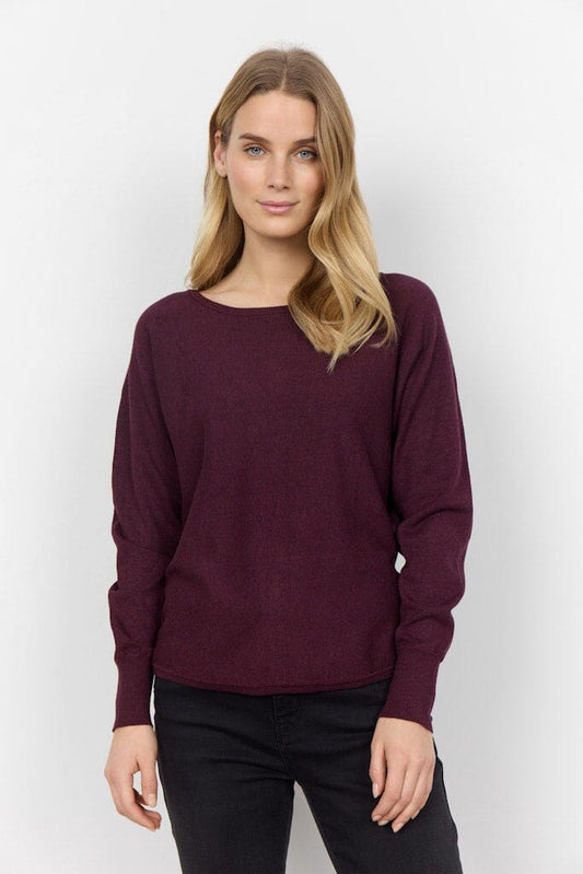 Dollie Pullover in Wine Melange Pullover Soyaconcept 