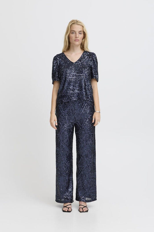 Fauca Trousers in Maritime Blue Trousers Ichi 