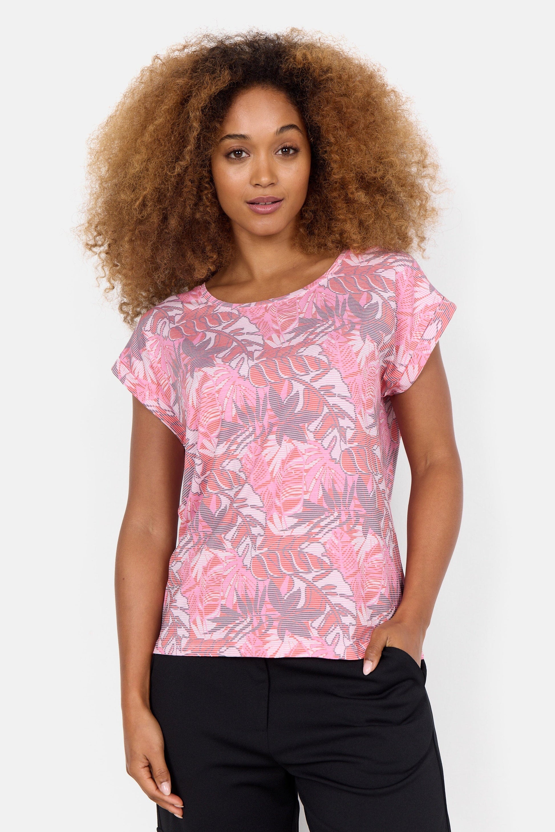 Galina T-Shirt in Pink Combi T-Shirt Soyaconcept 