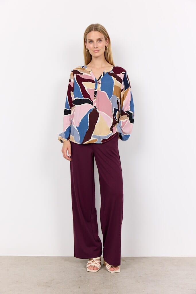 Ilana Blouse in Wine Combi Blouse Soyaconcept 