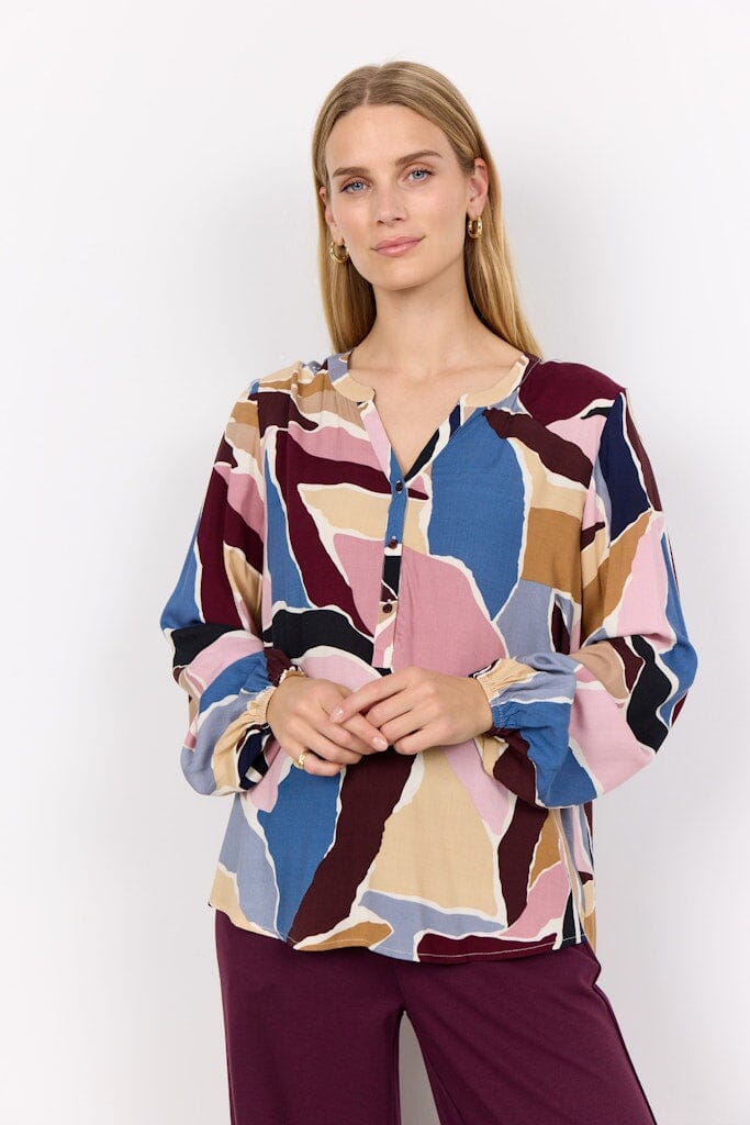 Ilana Blouse in Wine Combi Blouse Soyaconcept 