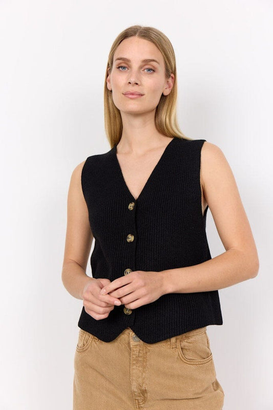 Ilia Waistcoat in Black Coat Soyaconcept 